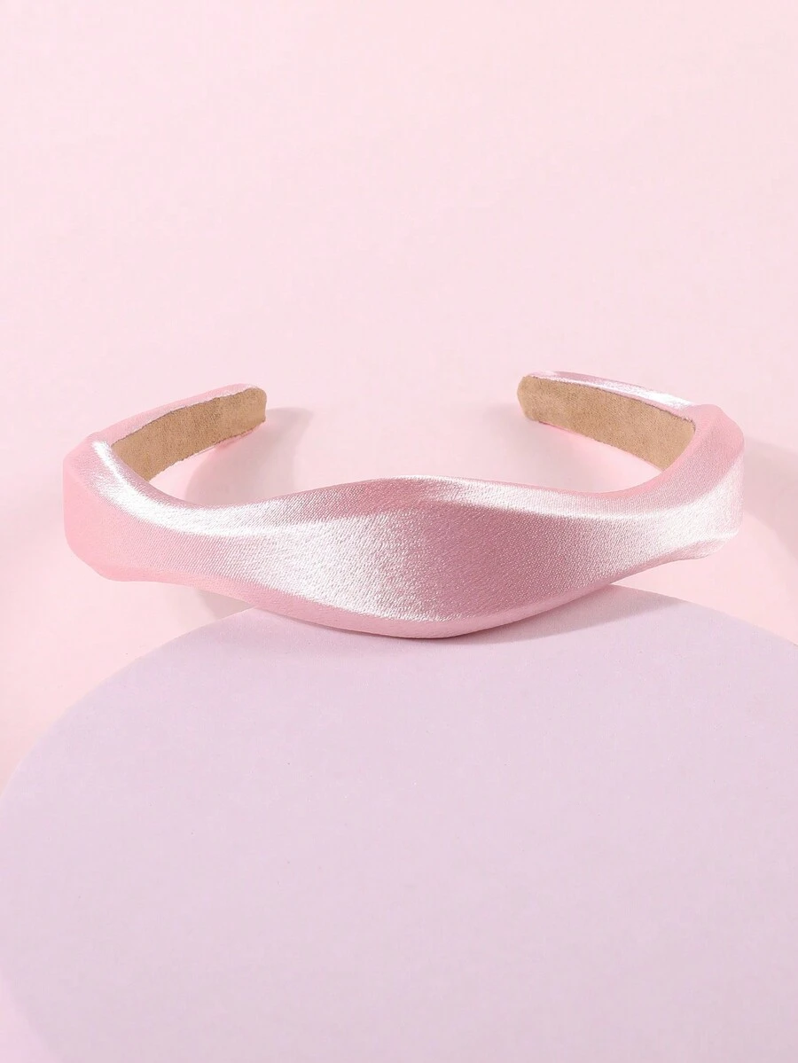 1入組女孩波浪設計金屬質感髮帶適用於頭髮裝飾用品