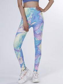 大理石圖案緊身打底褲 - 彩色 - 查看 8