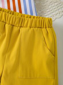 嬰兒條紋印花襯衫和短褲 - 彩色 - 查看 4