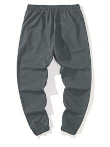 Claim Dot 宽松男士字母印花运动裤 - 深灰色 - 查看 2