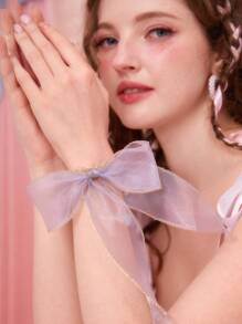 SHEIN MOD 女性蝴蝶結裝飾時尚的日常發圈,可愛 - 彩色 - 查看 1