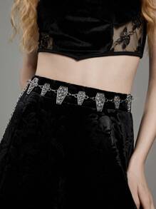 ROMWE Goth 1pc Women Skull Decor Zinc Alloy Funky Belt