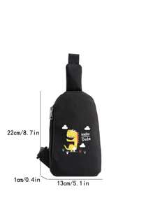 1pc Children Cute Dinosaur Pattern Waist Bag - Black - View 3