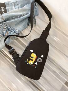 1pc Children Cute Dinosaur Pattern Waist Bag - Black - View 6
