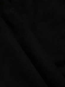 RueChic Men Expression Print Drawstring Waist Shorts - Black - View 5