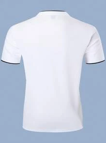 Manfinity Homme 男士撞色POLO衫 - 黑色 - 查看 2