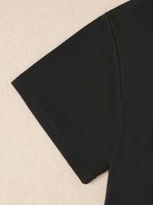 少女卡通西瓜印花家居服套装 - 黑色 - 查看 7