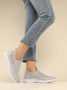 女士鏤空一腳蹬跑步運動鞋