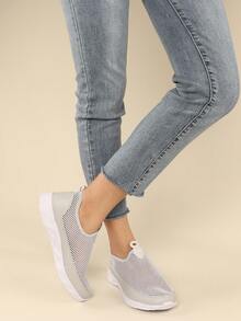 女士鏤空一腳蹬跑步運動鞋