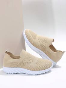 Zapatos de atletismo plano cómodo deportivo , súper ligero - Caqui - Ver 3