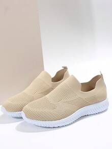 Zapatos de atletismo plano cómodo deportivo , súper ligero - Caqui - Ver 4