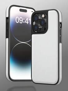 Habyby 男士pu商務風格防摔手機殼配備iphone 11/iphone 13/iphone 14/iphone 15/iphone 12 - 白色 - 查看 2