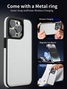 Habyby 男士pu商務風格防摔手機殼配備iphone 11/iphone 13/iphone 14/iphone 15/iphone 12 - 白色 - 查看 6