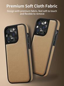 Habyby 男士PU商務風防摔手機殼，適用於iPhone 11/iPhone 13/iPhone 14/iPhone 15/iPhone 12 - 卡其色 - 查看 5