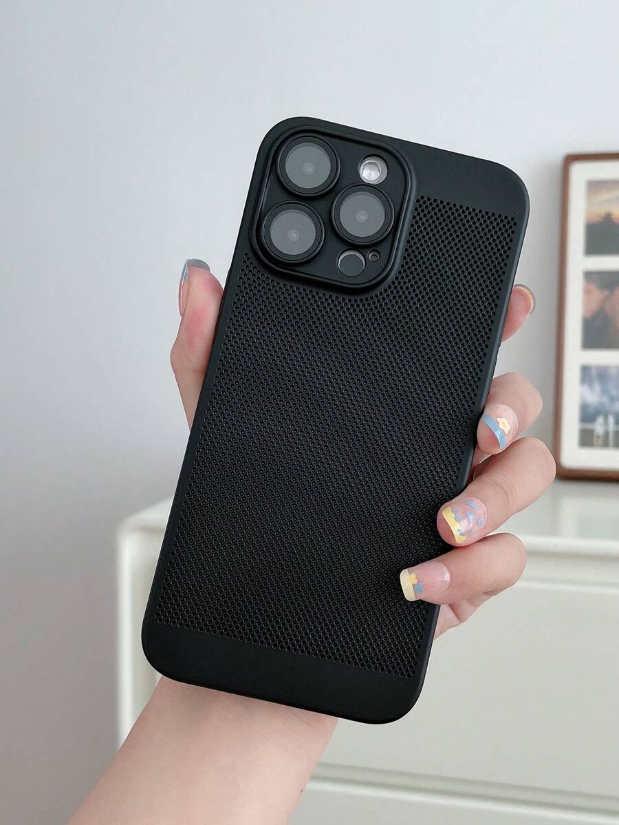1 件简约超薄 PC 硬壳散热手机壳，内置镜头保护膜，适用于 iPhone 15 Pro Max P50 Vivo X90 Pro Honor Ry 80 11 Pro Oppo Reno Redmi 12c 智能手机 - 黑色 - 查看 1