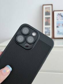 1 件简约超薄 PC 硬壳散热手机壳，内置镜头保护膜，适用于 iPhone 15 Pro Max P50 Vivo X90 Pro Honor Ry 80 11 Pro Oppo Reno Redmi 12c 智能手机 - 黑色 - 查看 3