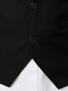 Manfinity Mode Men 1pc Button Front Waistcoat - Black - View 3