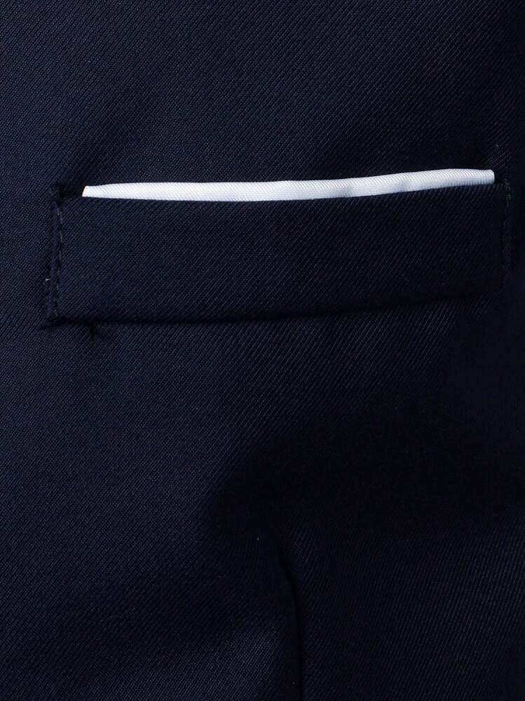 Manfinity Mode Men Button Up Waistcoat & Suit Pants Without Shirt - Navy Blue - View 6