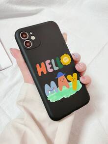 1pc Letter Graphic Anti-Fall Phone Case - Multicolor - View 2
