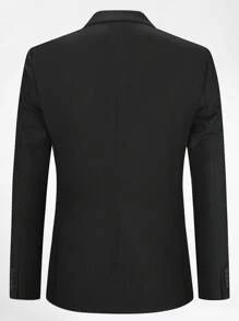 CLOUDSTYLE 男士前紐扣西裝外套和定制西褲 - 黑色 - 查看 6