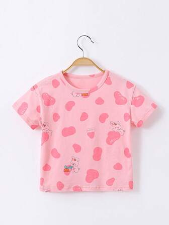 女孩卡通圖案T恤