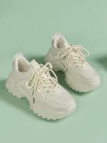 Women's Platform Sneakers - Beige - View 5