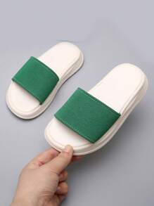 Girls Single Band Slipper For Outdoor - Green - View 1