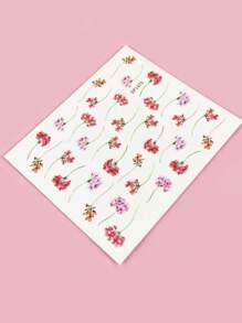 一次性美甲贴纸，1 张 PET 花卉图案指甲贴花，适用于家庭 DIY 指甲贴纸 - 彩色 - 查看 5