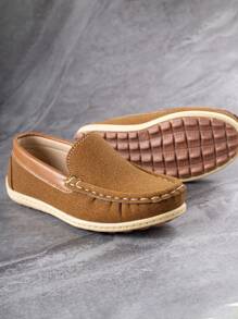 1 Pair Comfortable Non-Slip Fashionable Casual Lightweight Flat Shoes For Children, Simple And Versatile For Daily Wear, All Seasons - Brown - View 3