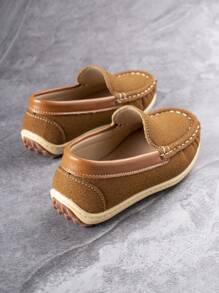 1 Pair Comfortable Non-Slip Fashionable Casual Lightweight Flat Shoes For Children, Simple And Versatile For Daily Wear, All Seasons - Brown - View 4