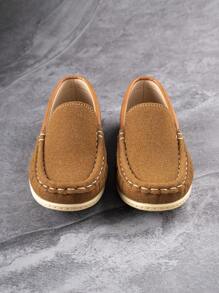 1 Pair Comfortable Non-Slip Fashionable Casual Lightweight Flat Shoes For Children, Simple And Versatile For Daily Wear, All Seasons - Brown - View 6