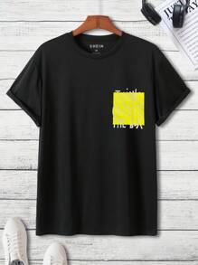 RueChic Men Slogan Graphic Tee - Black - View 1