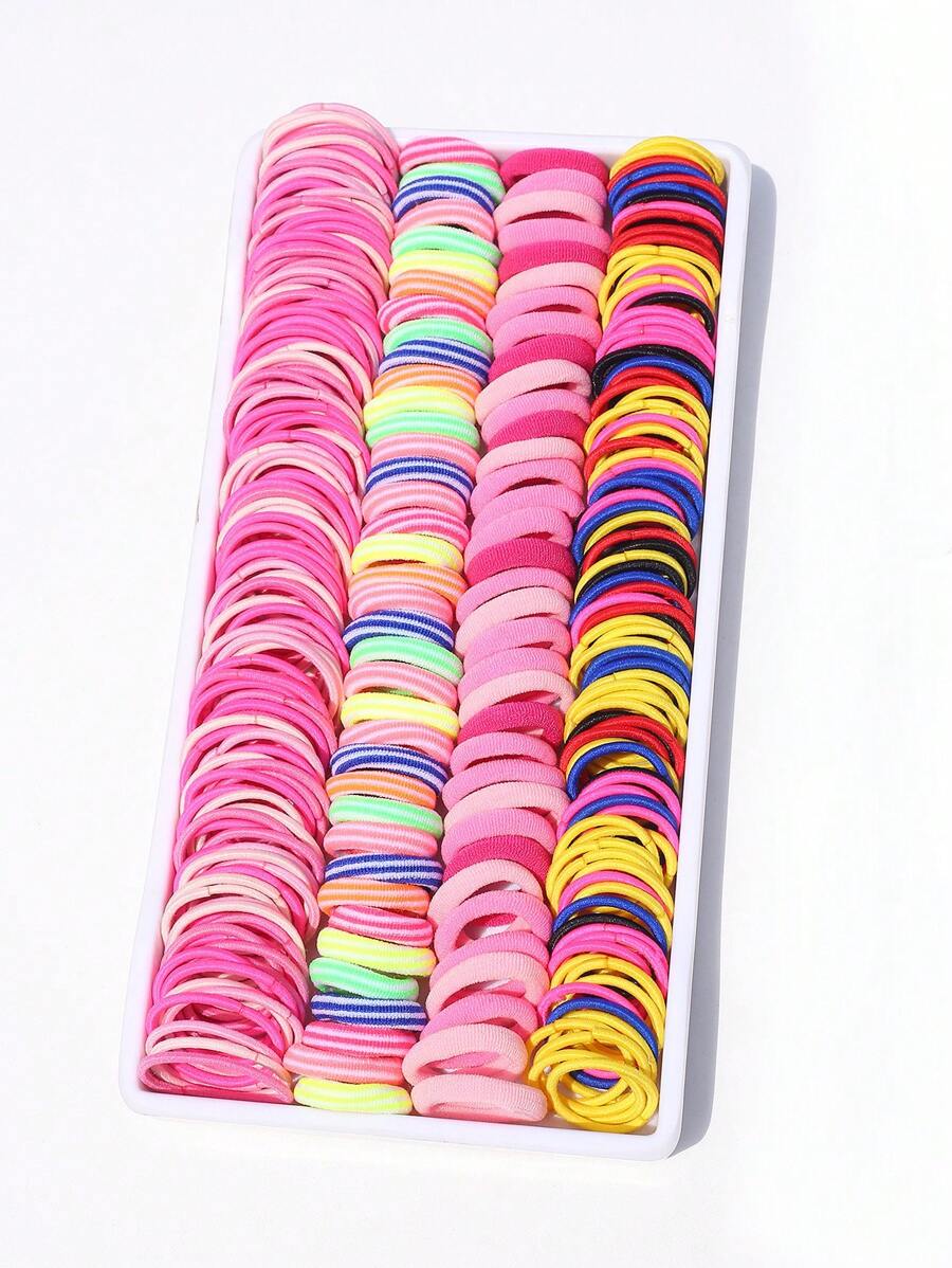 170入組女孩蝴蝶結裝飾時尚髮圈適用於頭髮裝飾用品