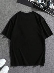 Manfinity Homme 男士人像圖案T恤 - 黑色 - 查看 3