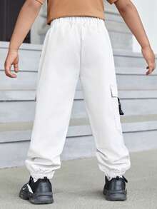 SHEIN Explorewe 小男童翻蓋口袋帶扣細節工裝褲