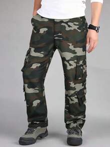 Manfinity LEGND Quần Nam Túi Ngụy trang Đường phố - xanh quân đội - Xem 1