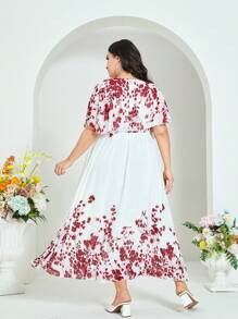 Modelyn Plus Floral Print Dress - White - View 2