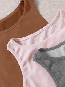 3入組素色背心上衣和3入組衛褲 - 彩色 - 查看 3