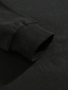 ROMWE MEN Street Life Nam Vòng cổ Áo nỉ Với Thiết kế - màu đen - Xem 4