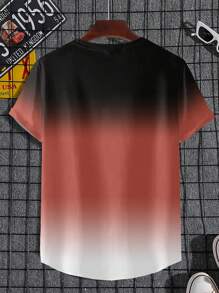 Manfinity LEGND 男士漸層弧形下擺T恤 - 彩色 - 查看 2