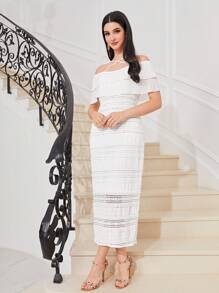 Modelyn Solid Crisscross Front Split Back Dress - White - View 1