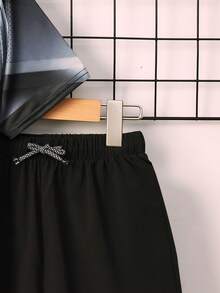 SHEIN 男孩圖案印花T恤和短褲 - 彩色 - 查看 5