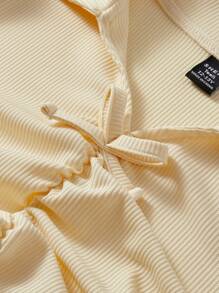 SHEIN Cô gái tuổi teen Hai âm Viền mặt trước 2 trong1 Tách đùi Đầm - Nhiều màu - Xem 4