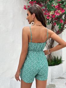 SHEIN Maternidad Mono de tirantes con estampado floral - Verde - Ver 2