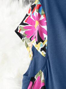 EMERY ROSE 大碼印花連衣裙 - 藍色 - 查看 4