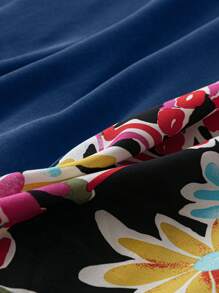 EMERY ROSE 大碼印花連衣裙 - 藍色 - 查看 5