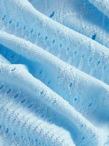 SHEIN MOD 胸部褶皺前繫帶寬肩帶上衣 - 淺藍色 - 查看 3