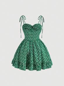 SHEIN MOD Ditsy Floral Print Tie Shoulder Cami Dress