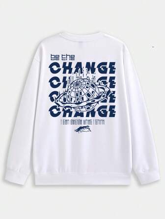 Street Life Guys Slogan Graphic Drop Shoulder Sweatshirt