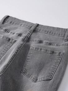 SHEIN Explorewe Quần jean rách sờn Tween Boy - Xám - Xem 5